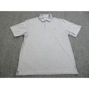 Vineyard‎ Vines Polo Shirt Mens Large Gray Performance Golf Whale Logo Stretch